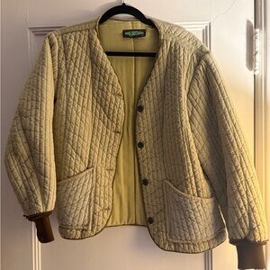 Quilted Salvaged Fabric Green Jacket